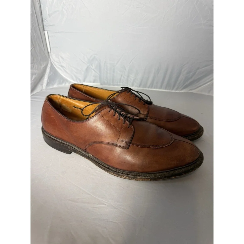 Allen Edmonds Walton Brown Leather Derby Dress Shoes Round Toe 15 D Men's